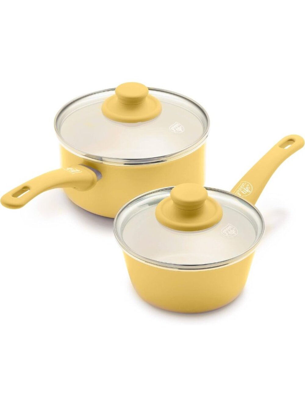 Healthy Ceramic Nonstick Saucepan Set - 1QT & 2QT, Dishwasher Safe, Easy Clean